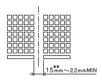図２２ マルチプレックス駆動時の隣接する グリッド間パターンスペース