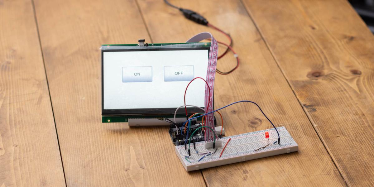 タッチスクリーンからArduinoに接続したLEDを操作する